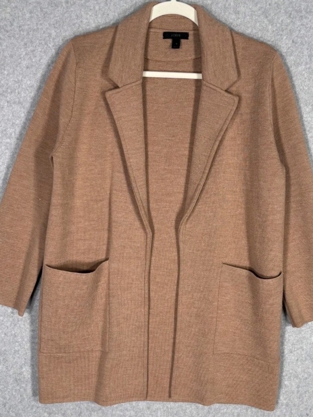 J Crew Sophie Merino Wool Sweater Blazer Small Neutral Quiet Luxury